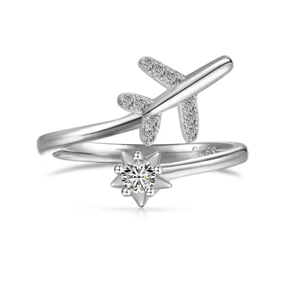 Anillos con diseño de avion y estrella
