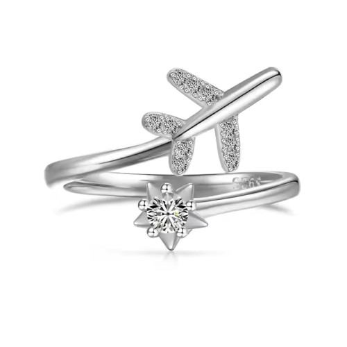 Anillos con diseño de avion y estrella
