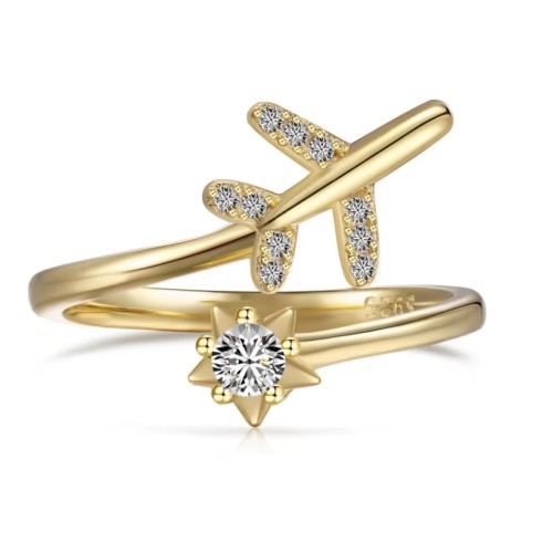 Anillos con diseño de avion y estrella