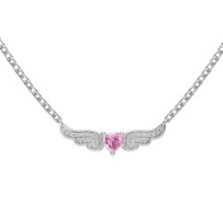 Collar con diseño de corazón con alas