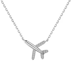 collar con diseño de avion S925