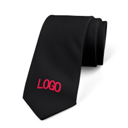 Corbata Negra con 1 Logo (bordado 5 cms)