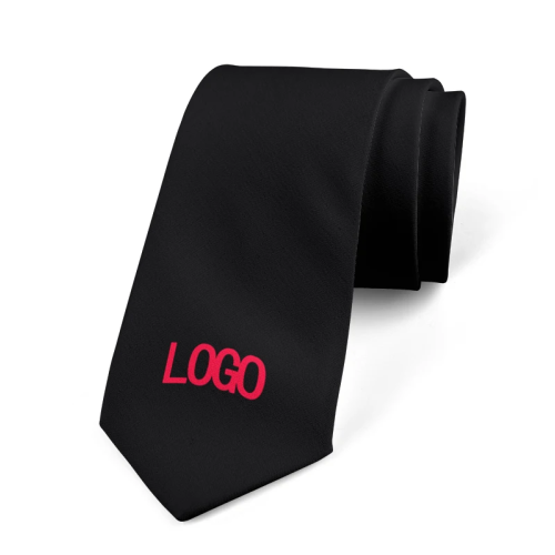 Corbata Negra con 1 Logo (bordado 5 cms)