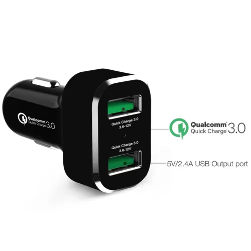 Cargador de cigarrillos USB de 2 puertos GDS con Qualcomm Quick Charge