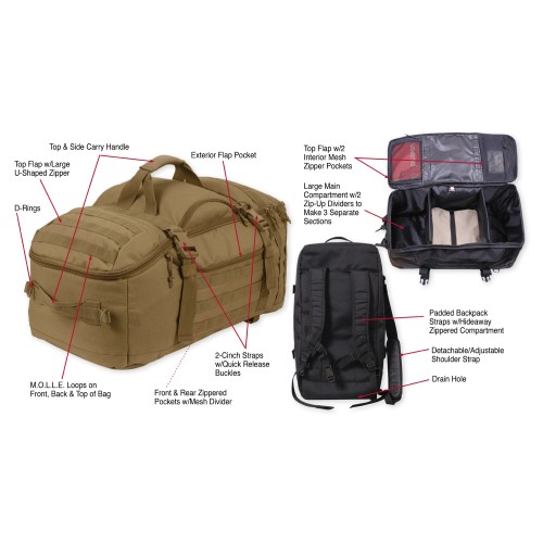 Mochila 3-In-1 Convertible Mission Bag ROTHCO R-3N1-CMBG