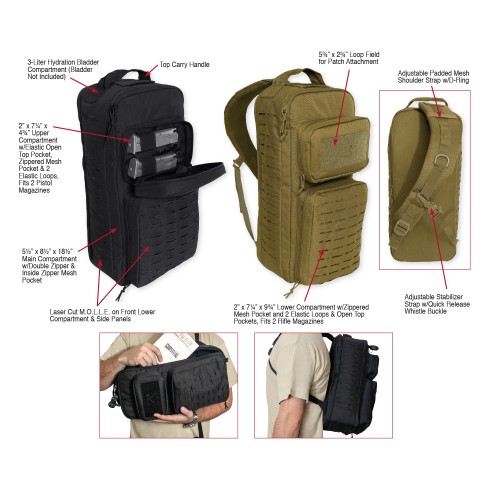 Mochila Tactical Single Sling Pack With Laser Cut MOLLE ROTHCO R-TSSPK-WLC-MOLLE