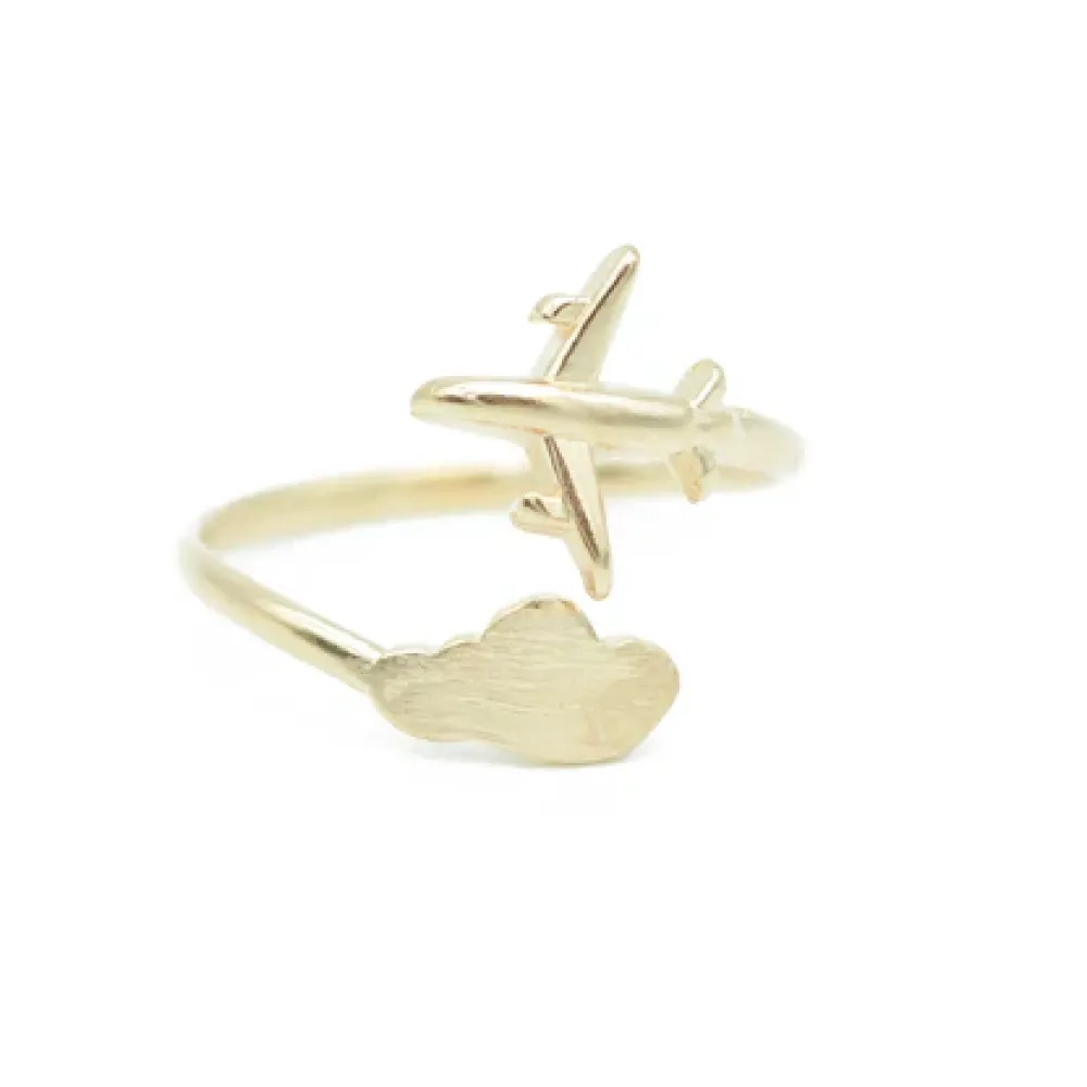 Anillos de Acero Inoxidable con Forma de Avión y Nube