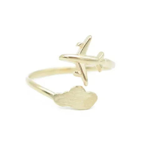 Anillos de Acero Inoxidable con Forma de Avión y Nube
