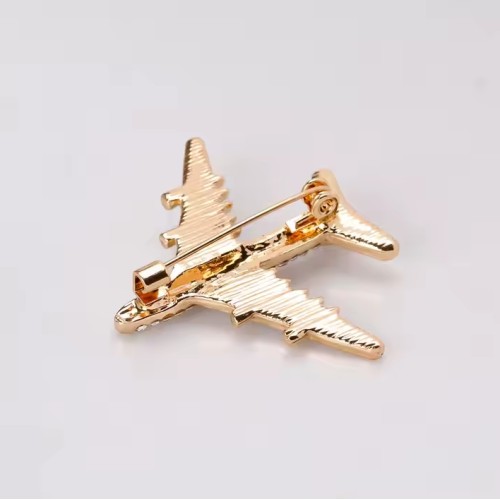 Broche de Avión para dama con imitación de roca cristal