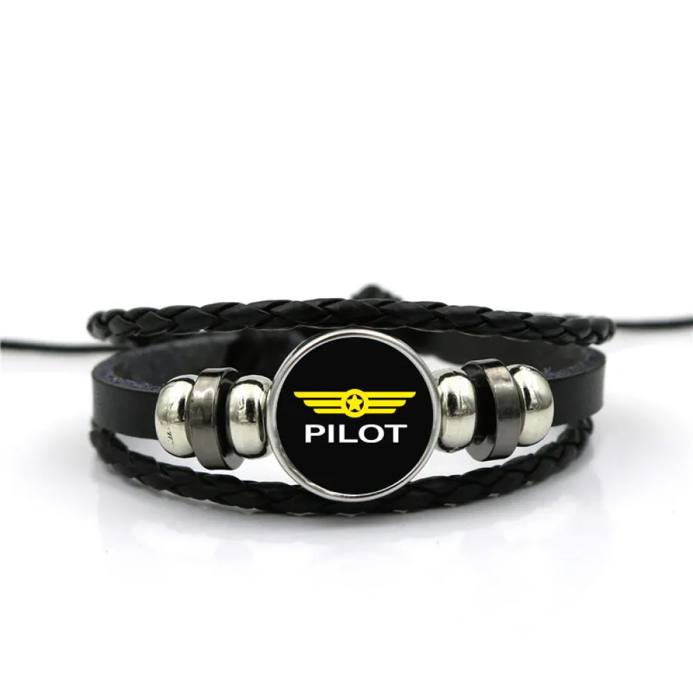 Brazalete de cuero Diseño "Piloto"
