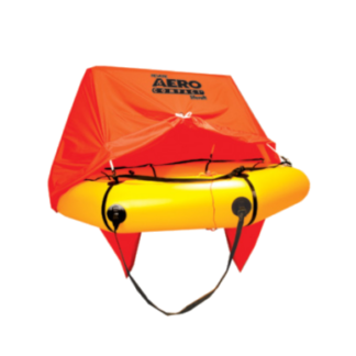 Balsa salvavidas Revere compacta aero 4 personas con toldo y kit lujo