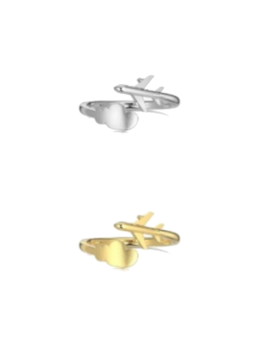 Anillos de Acero Inoxidable con Forma de Avión y Nube