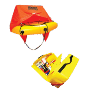 Balsa salvavidas Revere compacta aero para 4 personas con toldo y kit estándar plus