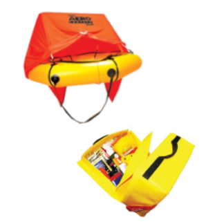 Balsa salvavidas Revere compacta aero para 4 personas con toldo y kit estándar plus