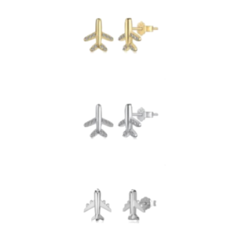 Broche de Avión para dama con imitación de roca cristal