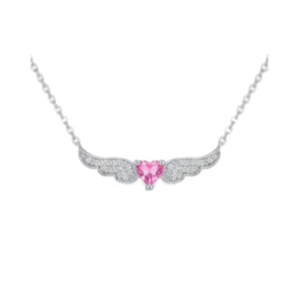 Collar con diseño de corazón con alas