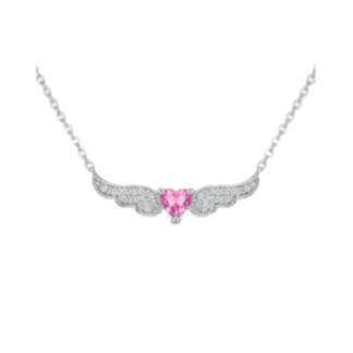 Collar con diseño de corazón con alas