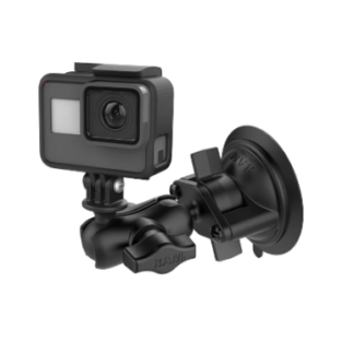 Soporte de ventosa con adaptador para cámara de acción RAM Twist-Lock  (corto)
