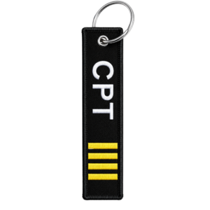 Llavero rectangular Aviation Experts CPT Negro