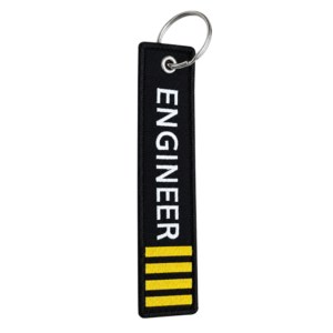 Llavero rectangular Aviation Experts Engineer 4 Barras Negro