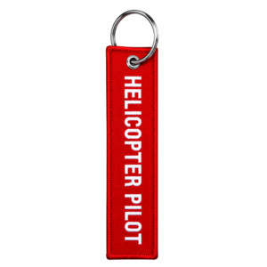 Llavero rectangular Aviation Experts Helicopter Pilot Rojo