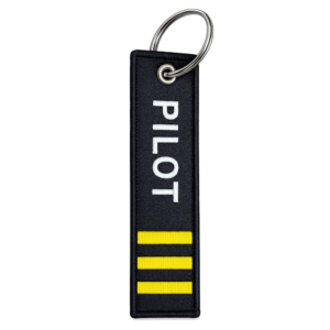 Llavero rectangular Aviation Experts Pilot III Negro