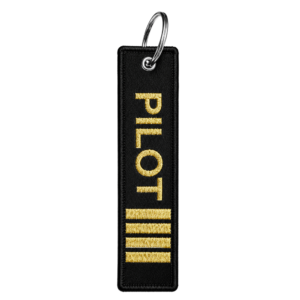 Llavero rectangular Aviation Experts Pilot IIII Negro