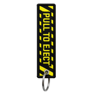 Llavero rectangular Aviation Experts Pull To Eject Negro