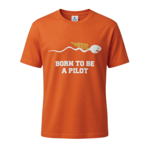 Playera Aeropilot Born to be a Pilot Naranja S