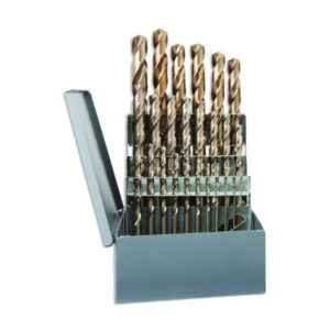 Juego métrico de 25 brocas de cobalto M1.00 a M13.00, 25 Piece Metric Cobalt Drill Set M1.00 – M13.00 by .5 mm