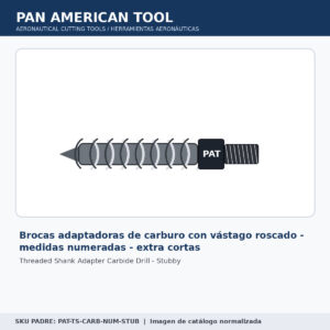Brocas adaptadoras de carburo con vástago roscado – extra cortas, Threaded Shank Adapter Carbide Drill – Stubby